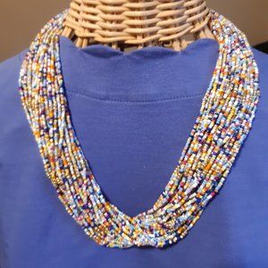Talbots Multi Color Beaded Strand Necklace
